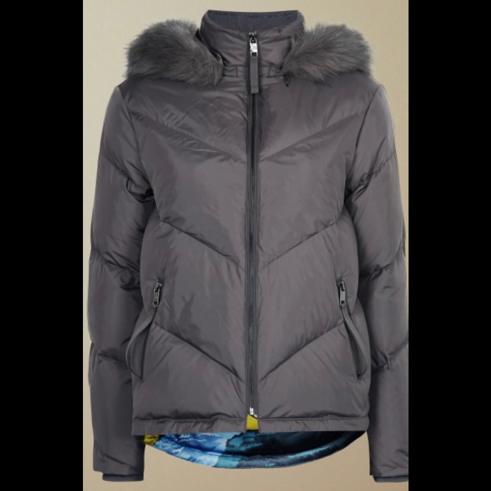 Lavenia quilted jacket with faux fur hood - Picture 2 of 4